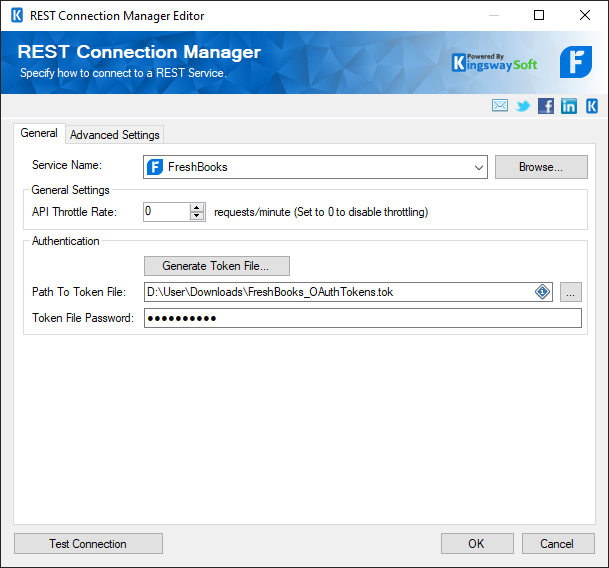 SSIS REST FreshBooks Connection Manager